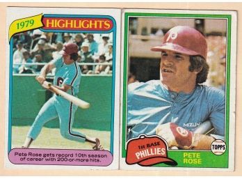 2 Pete Rose Baseball Cards