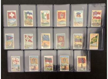 Lot Of 17 1909 T59 Sweet Caporal Nations Flags Cards