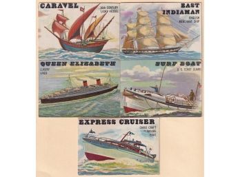Lot Of 5 1955 Topps Rails And Sails