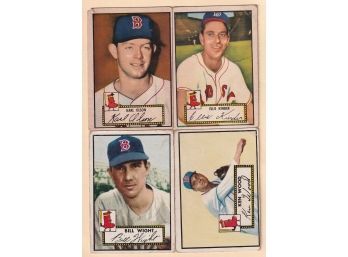 Lot Of 4 1952 Topps Red Sox Cards