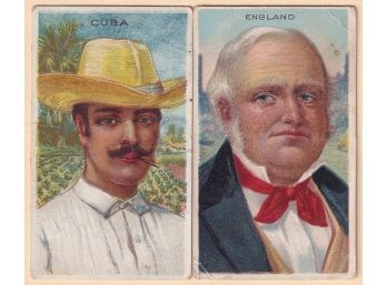 Lot Of 2 1911 T113 Sub Rosa Nations Cards