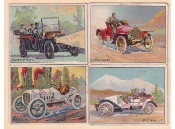 Lot Of 4 1910 T37 Turkey Red Automobile Series