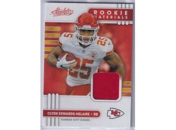 2020 Panini Absolute Football Clyde Edwards-Helaire Rookie Materials Authentic Memorabilia Rookie Card
