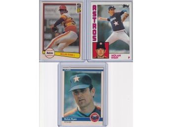 3 Vintage Nolan Ryan Baseball Cards