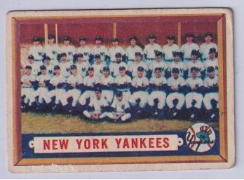 1957 Topps New York Yankees Team Card