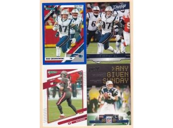 4 Tom Brady & Rob Gronkowski Football Cards