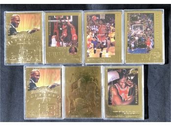 7 1990's Upper Deck Michael Jordan 22 Karat Gold Cards