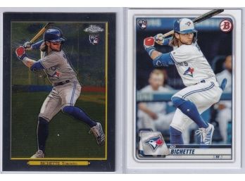 2 2020 Topps Bo Bichette Rookie Cards Including Chrome Turkey Red