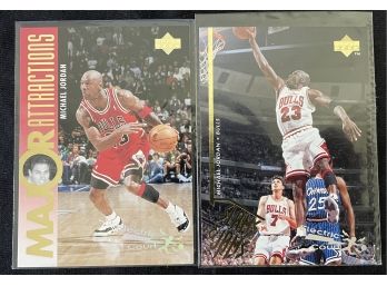 2 1995 Upper Deck Michael Jordan Electric Court Cards