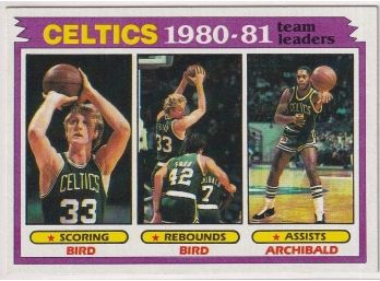 1981 Topps Celtics Team Leaders- Bird, Archibald
