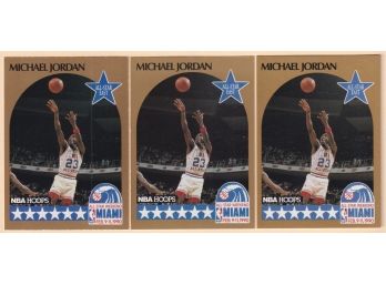 3 1990 Hoops Michael Jordan All Star Weekend Feb. 9-11, 1990 Cards