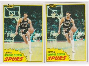 2 1981 Topps George Gervin Cards