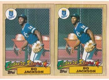 2 1987 Topps Bo Jackson Future Stars Rookie Cards