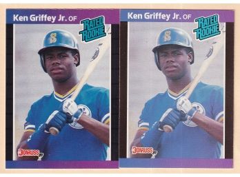 2 1989 Donruss Ken Griffey Jr. Rookie Cards