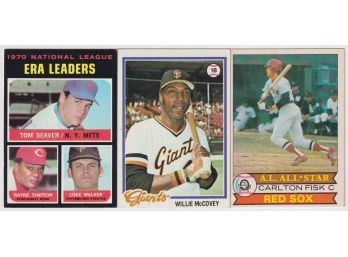 3 1970's Topps Baseball Cards