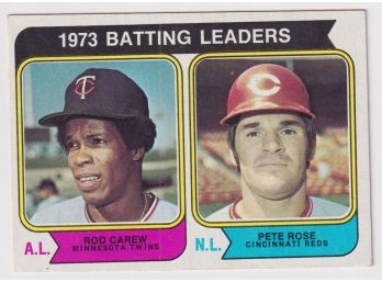 1974 Topps 1973 Batting Leaders- Rod Carew & Pete Rose
