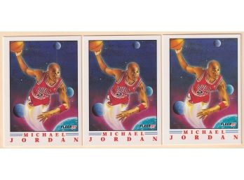 3 1991 Fleer Michael Jordan Cards
