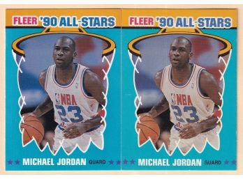 2 1990 Fleer All Stars Michael Jordan Cards