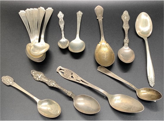 Estate Fresh Lot Of Sterling Silver Spoons Weighing 284g