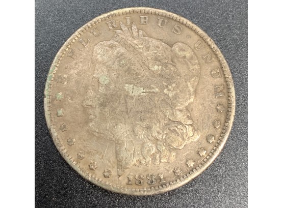 1881 Morgan Head Silver Dollar