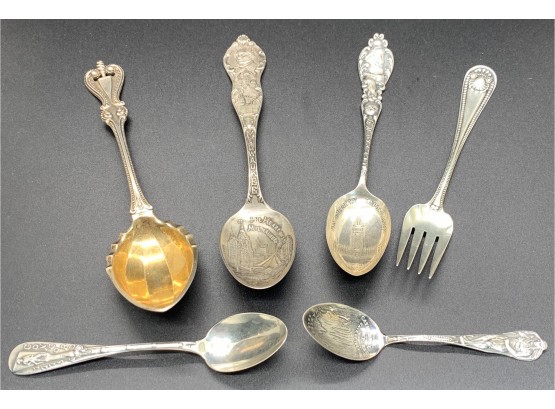 Lot Of (6) Decorative Sterling Silver Spoons Weighing 116g