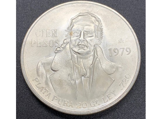 1977 Cien Pesos SIlver Coin