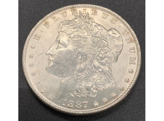 1887 Morgan Head Silver Dollar