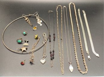 Estate Fresh Lot Of Sterling Silver Jewelry