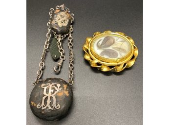 Victorian Mourning Brooch And Watch Fab
