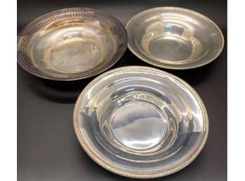 Lot Of (3) Sterling Silver Plates Weighing 122dwt