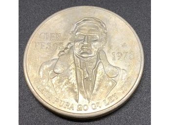 1977 Cien Pesos SIlver Coin
