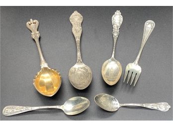 Lot Of (6) Decorative Sterling Silver Spoons Weighing 116g
