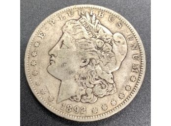 1892 Morgan Head Silver Dollar
