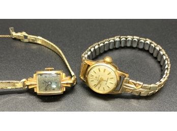 Lot Of (2) 14K Gold Wrist Watches
