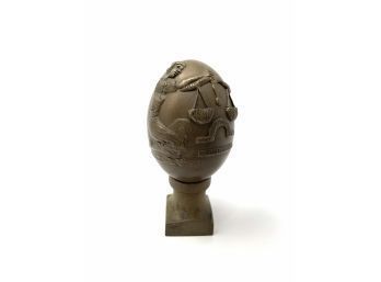 Vintage Solid Bronze Art Sculpture Egg By Bristar