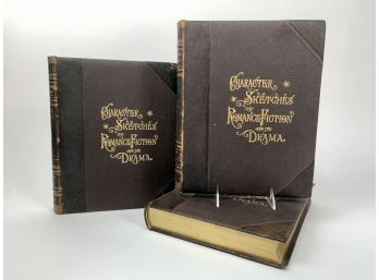 Three Volume Set Of Character Sketches Of Romance Fiction And The Drama (1892) LARGE AND HEAVY!!!!