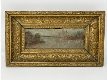 19th Century Impressionist Landscape Painting Oil On Canvas - Needs Cleaning