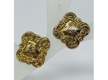 14KT Gold Antique Engraved Cufflinks (4.50 Grams)