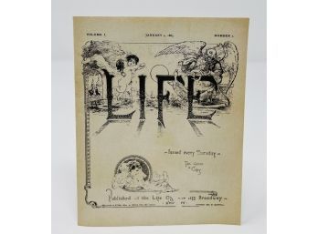 LIFE Miniature MAGAZINE BOOKLET, January 4, 1883, Volume 1, Number 1, 12 Pages