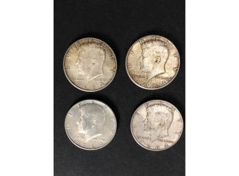 (4) 1964 Kennedy Half Dollar