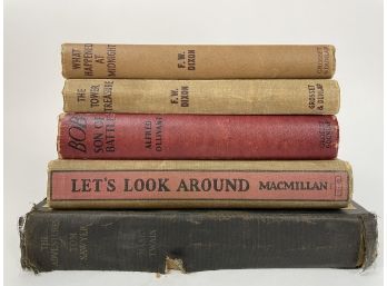 Collection Of Antique Books Including F. W. Dixon And Mark Twain's The Adventures Of Tom Sawyer