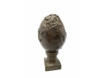 Vintage Solid Bronze Art Sculpture Egg By Bristar - Lion