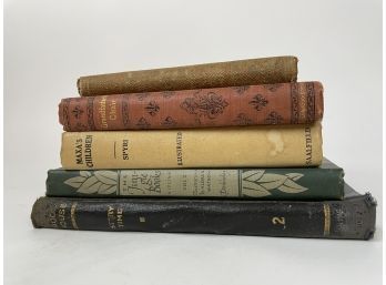 Collection Of Antique Books Including Spyri And Kipling
