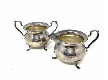 Footed Sterling Sugar And Creamer (269.32 Grams)