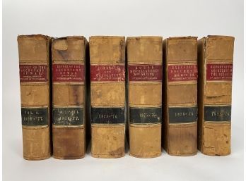 Six Volumes From The 1875-1877 Congress Library Leather Bound Books