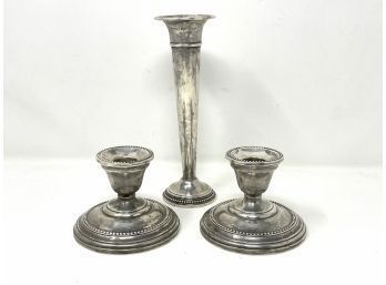 Collection Of Vintage Weighted Candle Sticks (725.74 Grams)