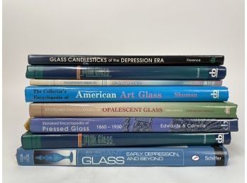 Collection Of (8) Antique Glass Reference Books, Milk Glass, Art Glass Etc