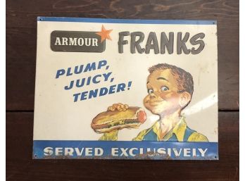 Armour Franks Tin Advertising Sign
