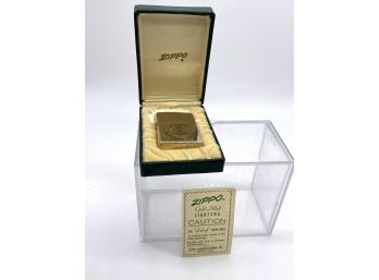 Vintage 10K Gold Filled Zippo Lighter In Original Box With Original Paper Instructions