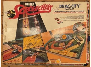 Vintage Aurora Screechers Drag City Race Set In Original Box